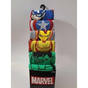 Marvel 6PR Casual Crew Socks Fits Shoe Size 8-12 Super Heroes Christmas Gift NEW